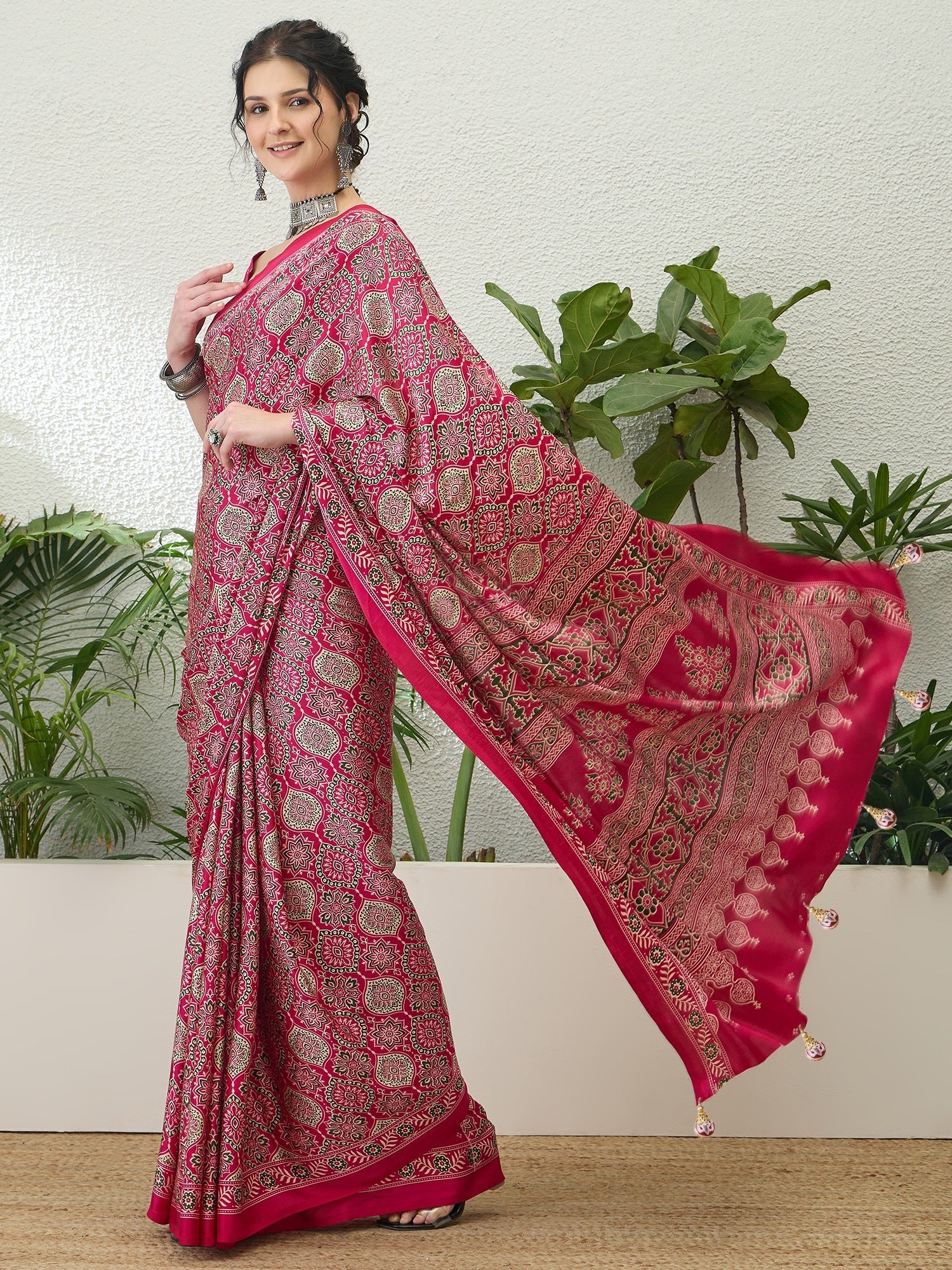 Vritara Graceful Semi Modal Saree for Ethnic Celebrations ClothsVilla