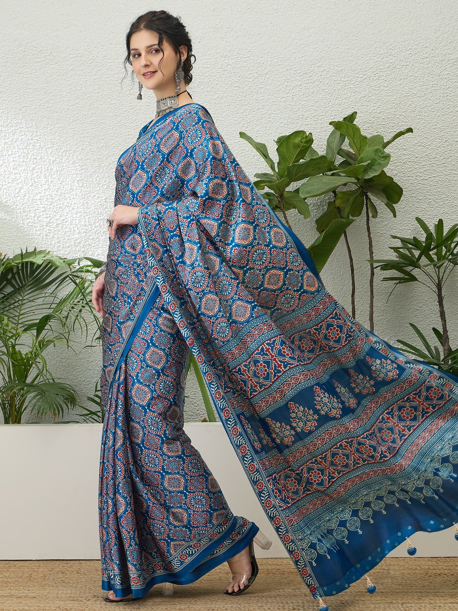 Vritara Graceful Semi Modal Saree for Ethnic Celebrations ClothsVilla