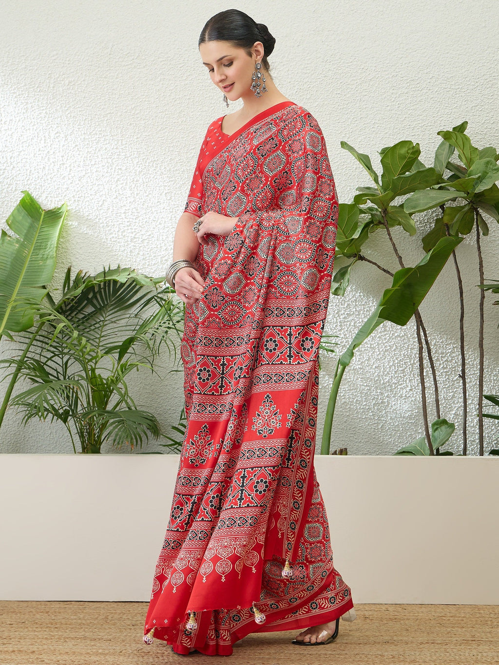 Vritara Graceful Semi Modal Saree for Ethnic Celebrations ClothsVilla