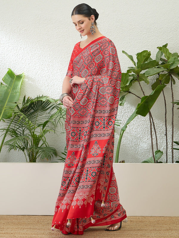 Vritara Graceful Semi Modal Saree for Ethnic Celebrations ClothsVilla