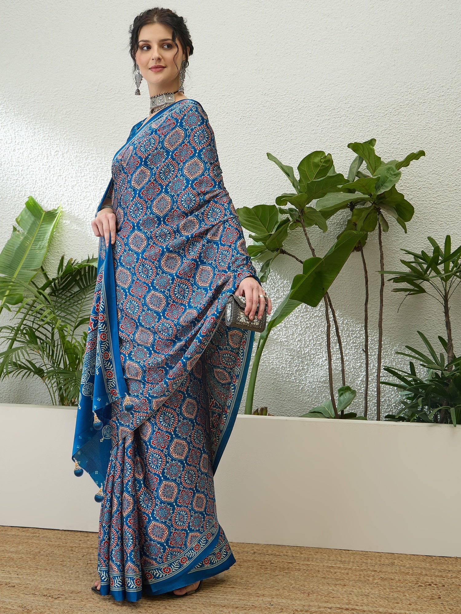 Vritara Graceful Semi Modal Saree for Ethnic Celebrations ClothsVilla