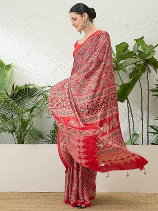 Vritara Graceful Semi Modal Saree for Ethnic Celebrations ClothsVilla
