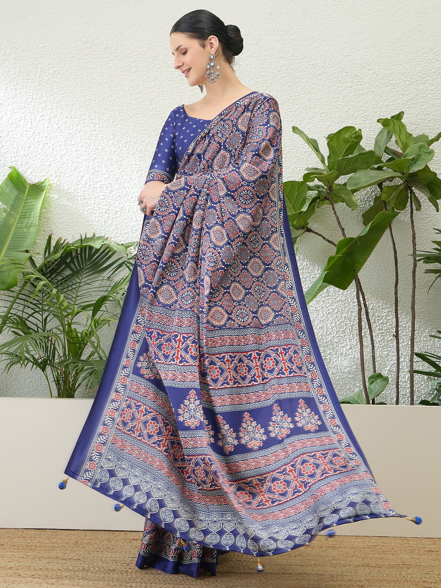 Vritara Graceful Semi Modal Saree for Ethnic Celebrations ClothsVilla
