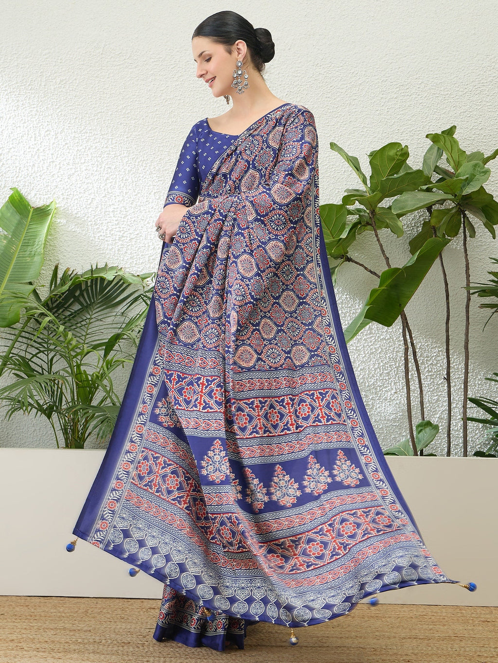 Vritara Graceful Semi Modal Saree for Ethnic Celebrations ClothsVilla