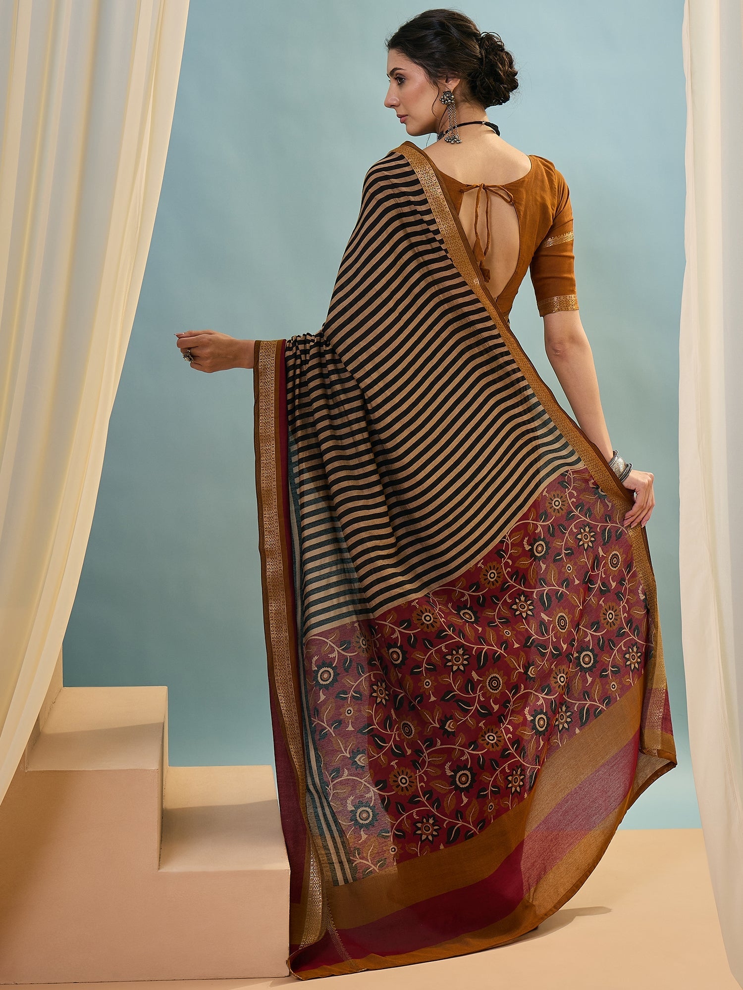 Vyanika Comfortable PV Cotton Saree for Daily & Festive Wear ClothsVilla