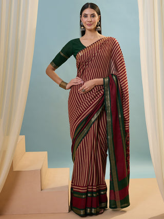 Vyanika Comfortable PV Cotton Saree for Daily & Festive Wear ClothsVilla