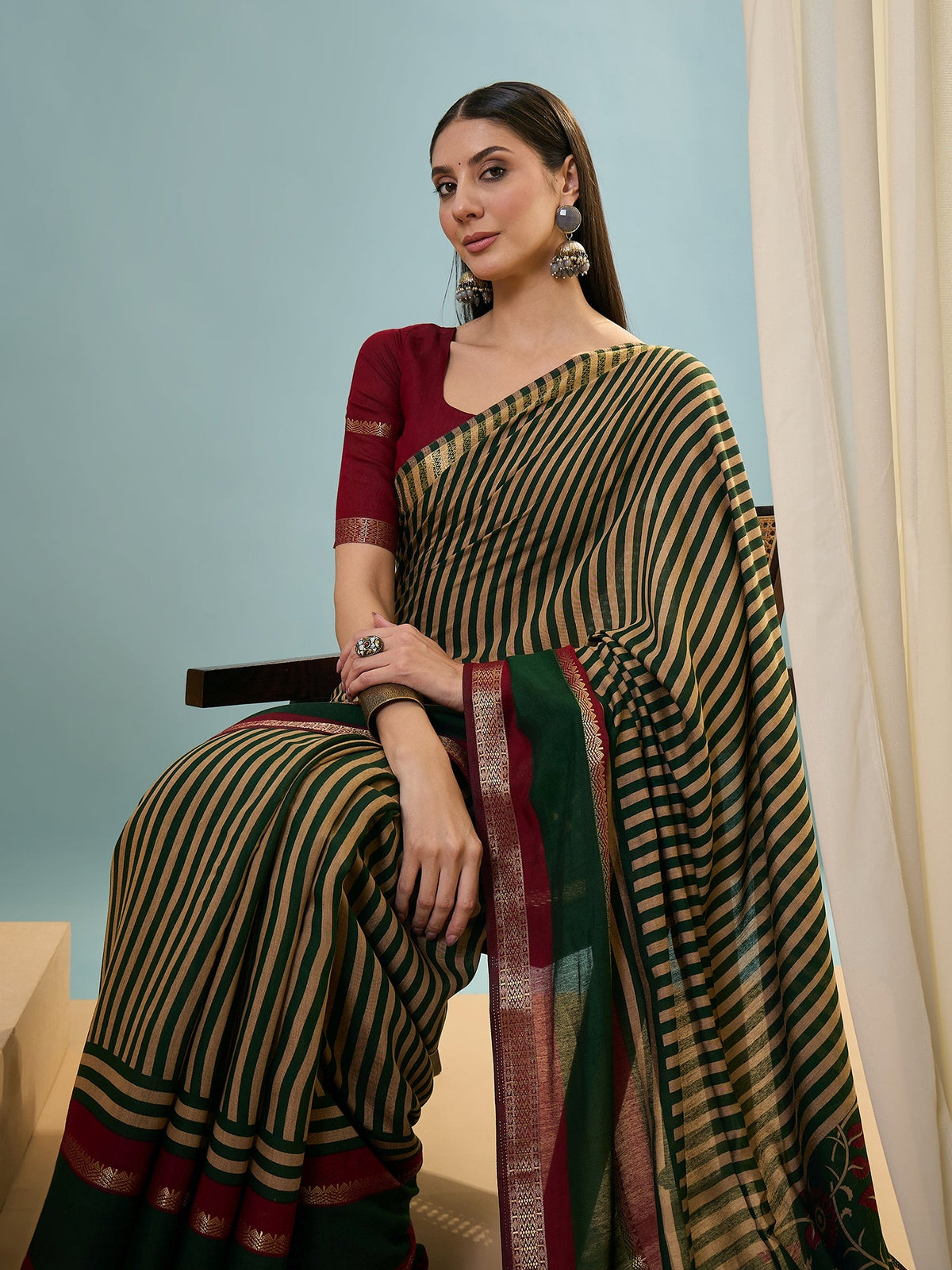 Vyanika Comfortable PV Cotton Saree for Daily & Festive Wear ClothsVilla