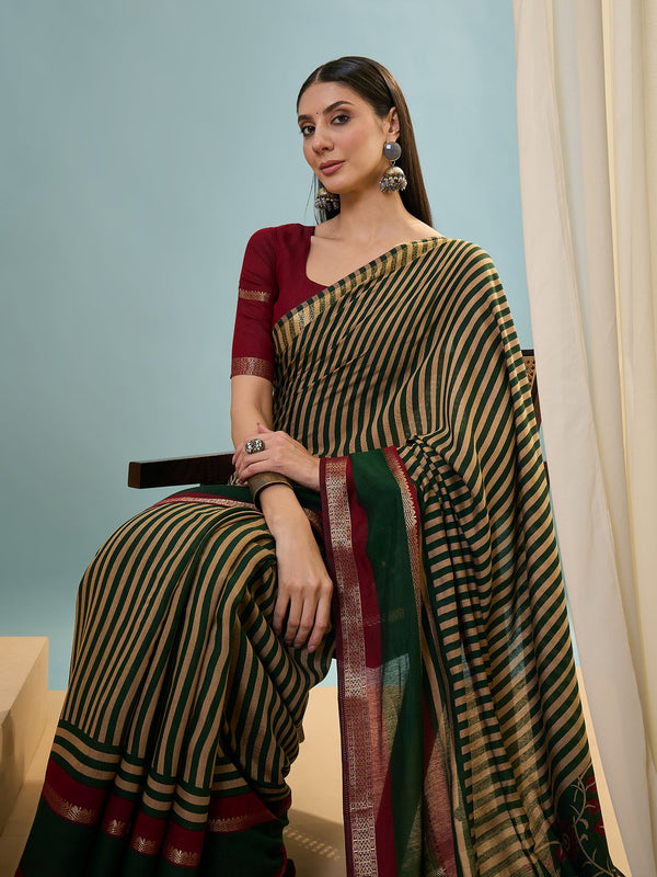 Vyanika Comfortable PV Cotton Saree for Daily & Festive Wear ClothsVilla