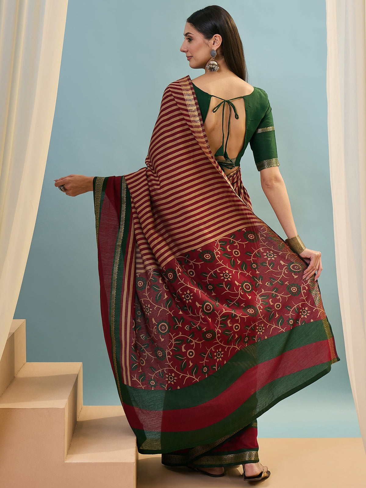 Vyanika Comfortable PV Cotton Saree for Daily & Festive Wear ClothsVilla