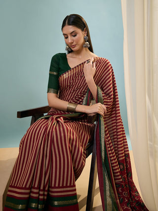 Vyanika Comfortable PV Cotton Saree for Daily & Festive Wear ClothsVilla