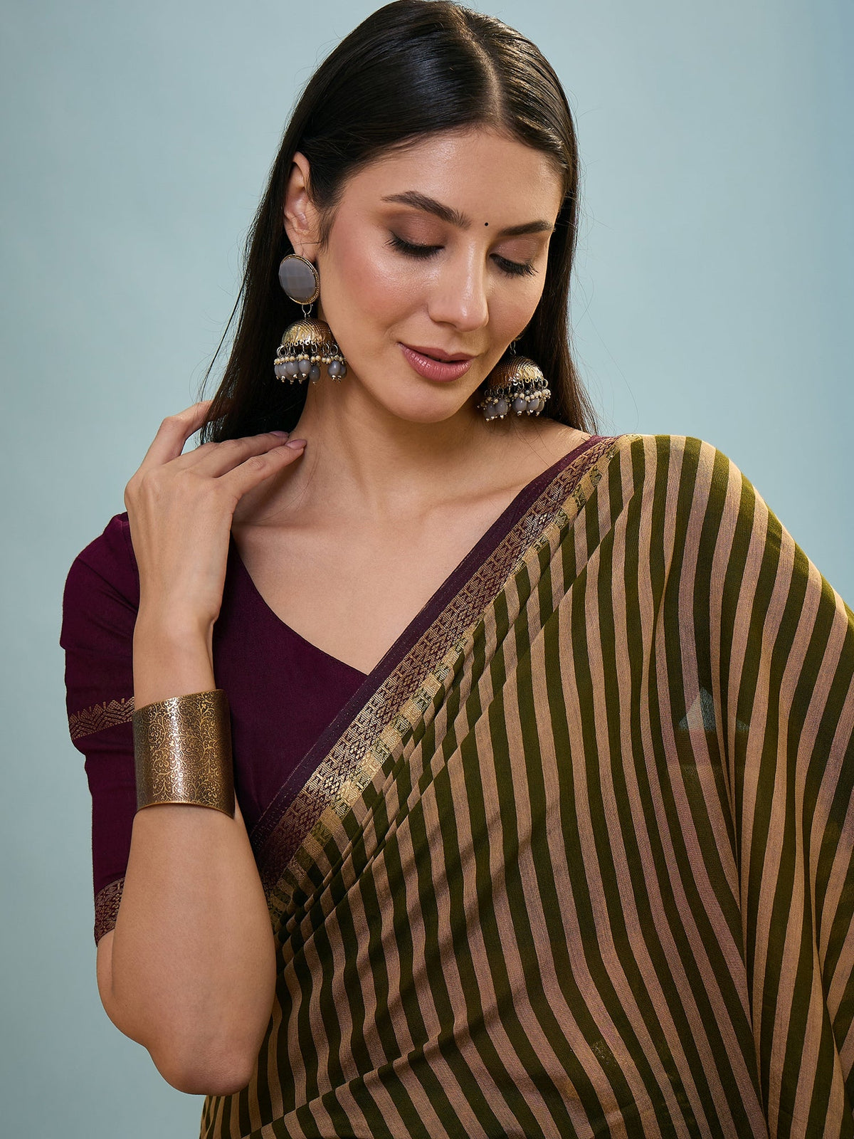 Vyanika Comfortable PV Cotton Saree for Daily & Festive Wear ClothsVilla