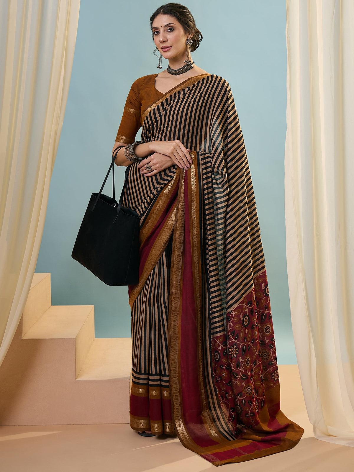Vyanika Comfortable PV Cotton Saree for Daily & Festive Wear ClothsVilla