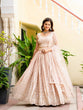 Load image into Gallery viewer, Warm Peach Luxurious Faux Georgette Zari &amp; Sequin Embroidered Semi-Stitched Lehenga Choli with Net Embroidered Dupatta ClothsVilla