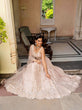 Load image into Gallery viewer, Warm Peach Luxurious Faux Georgette Zari &amp; Sequin Embroidered Semi-Stitched Lehenga Choli with Net Embroidered Dupatta ClothsVilla