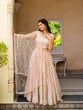 Load image into Gallery viewer, Warm Peach Luxurious Faux Georgette Zari &amp; Sequin Embroidered Semi-Stitched Lehenga Choli with Net Embroidered Dupatta ClothsVilla