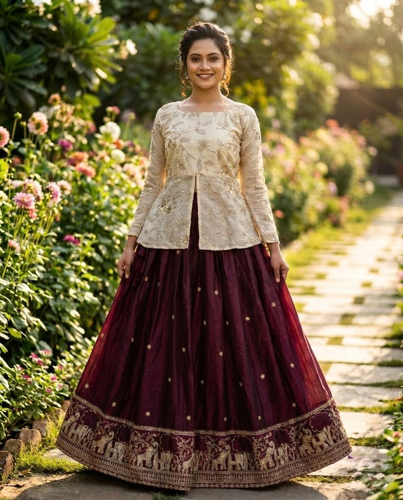 Wedding Special Designer Fendy Silk Lehenga ClothsVilla