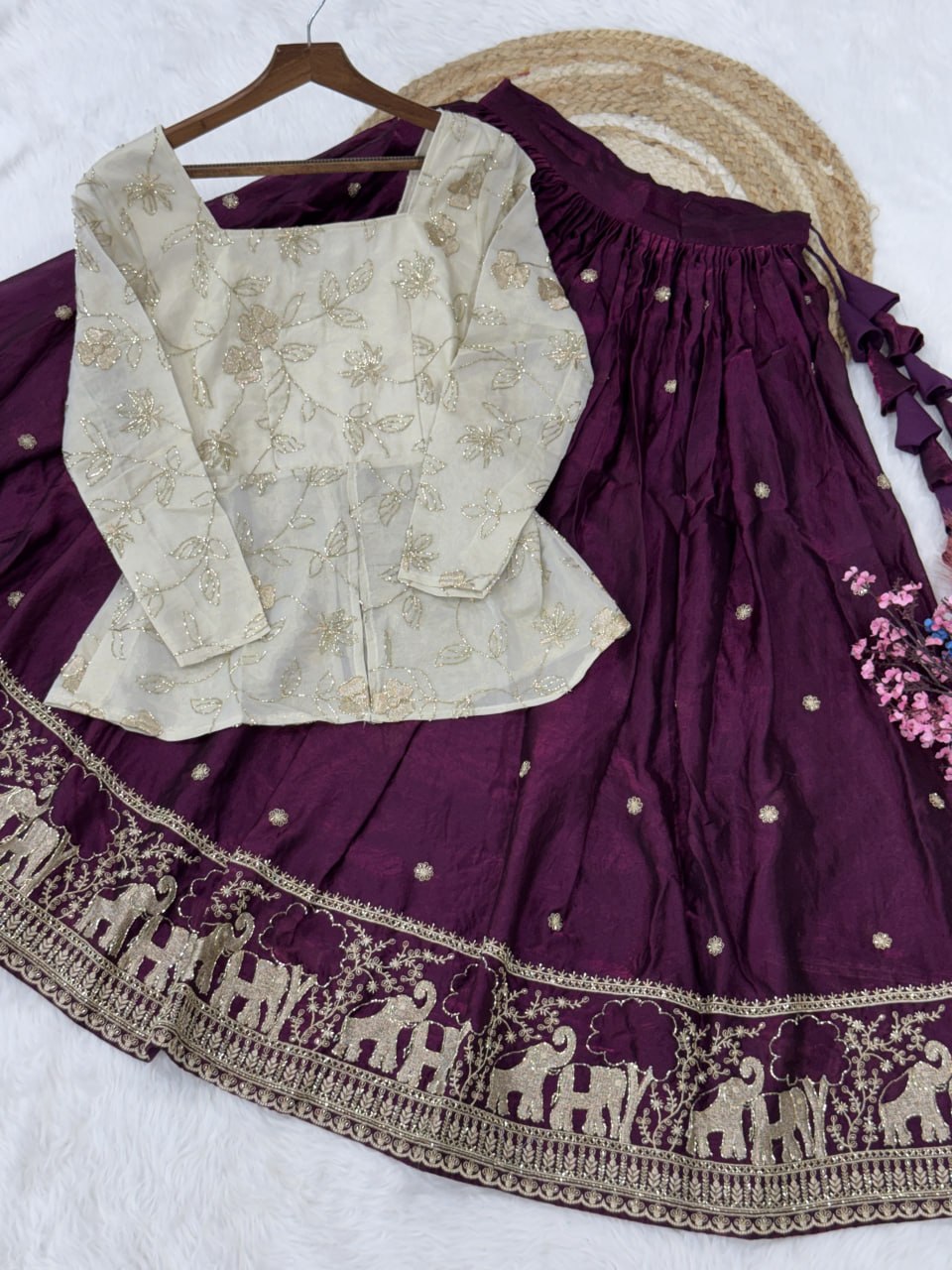 Wedding Special Designer Fendy Silk Lehenga ClothsVilla
