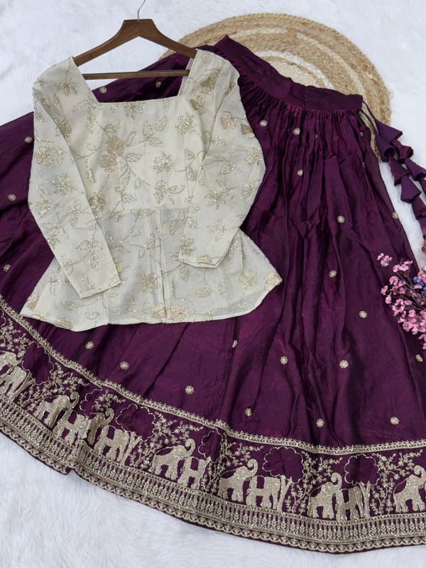 Wedding Special Designer Fendy Silk Lehenga ClothsVilla