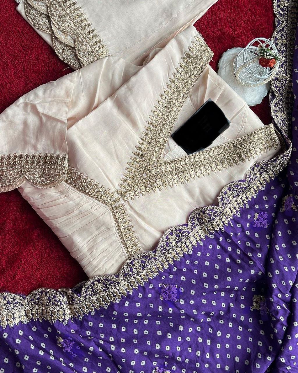 White Alia Cut Suit Set - Party Wear Dress with Gorgeous Dupatta & Pants ClothsVilla