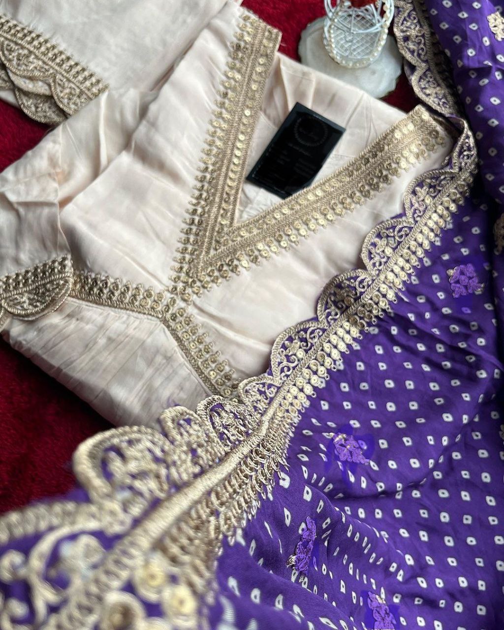 White Alia Cut Suit Set - Party Wear Dress with Gorgeous Dupatta & Pants ClothsVilla