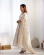 Load image into Gallery viewer, White Banarasi Silk Anarkali Set ClothsVilla