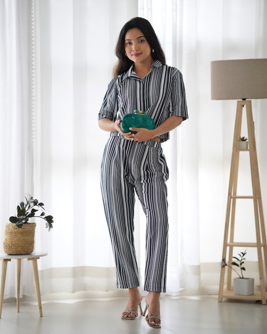 White & Black Co-Ord Set Main image