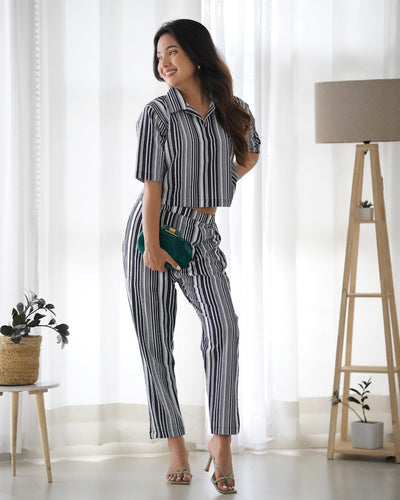 White & Black Co-Ord Set