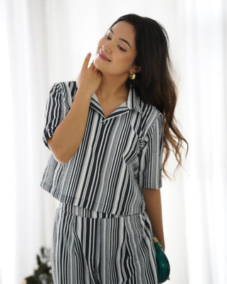 White & Black Co-Ord Set