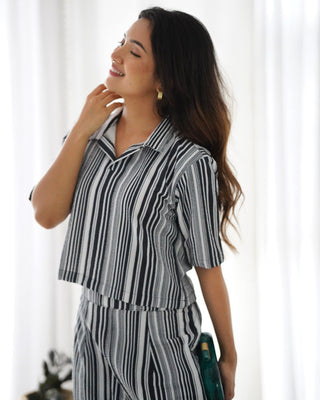 White & Black Co-Ord Set