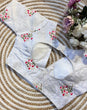 Load image into Gallery viewer, White Blooming Silk Blouse with Sequins and Tone-on-Tone Thread Work ClothsVilla
