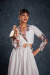 Load image into Gallery viewer, White Chic Printed Linen Maxi Dress – Ready to Wear ClothsVilla