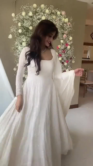 White Chikankari Kurta Palazzo Set With Embroidery Work and Dupatta ClothsVilla