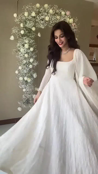 White Chikankari Kurta Palazzo Set With Embroidery Work and Dupatta ClothsVilla