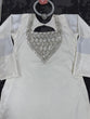 Load image into Gallery viewer, White Chinon Silk Thread &amp; Sequin Embroidered Suit Set with Plazo and Dupatta ClothsVilla