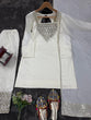 Load image into Gallery viewer, White Chinon Silk Thread &amp; Sequin Embroidered Suit Set with Plazo and Dupatta ClothsVilla