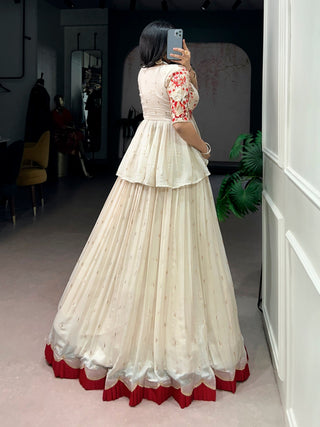 White Chocolate Silk Lehenga Set ClothsVilla