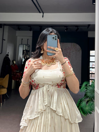 White Chocolate Silk Lehenga Set ClothsVilla