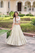 Load image into Gallery viewer, White Cosmos Silk Designer Lehenga Choli Set