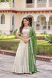 Load image into Gallery viewer, White Cosmos Silk Designer Lehenga Choli Set