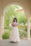 White Cotton Gown with Real Mirror Work ClothsVilla