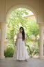 White Cotton Multi-Thread Embroidered Gown ClothsVilla