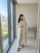 Load image into Gallery viewer, White Crepe Farshi Palazzo Suit ClothsVilla