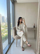 Load image into Gallery viewer, White Crepe Farshi Palazzo Suit ClothsVilla