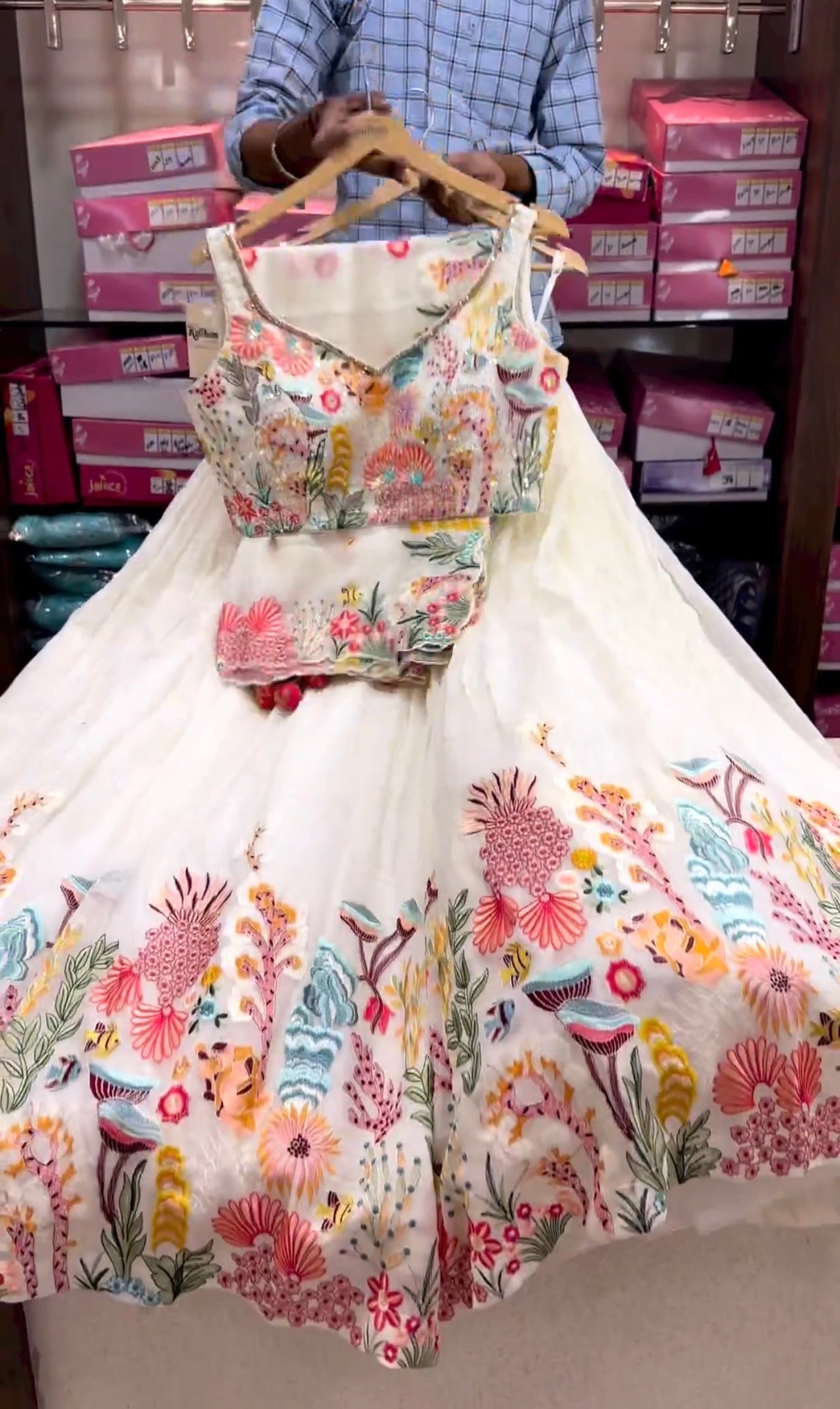 White Designer Heavy Embroidery Lehenga with Sequins for Weddings & Special Occasions ClothsVilla