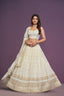 White Designer Sequins Work Lehenga ClothsVilla