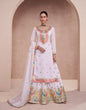 Load image into Gallery viewer, White Elegant Embroidered Chinon Kurti Lehenga Set with Faux Georgette Dupatta ClothsVilla