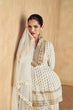 Load image into Gallery viewer, White Elegant Embroidered Chinon Plazo Suit with Dupatta ClothsVilla