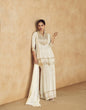 Load image into Gallery viewer, White Elegant Embroidered Chinon Plazo Suit with Dupatta ClothsVilla