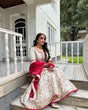 Load image into Gallery viewer, White Elegant Faux Georgette Sharara Set with Dupatta ClothsVilla