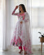 White Elegant Festive Anarkali Set – Pure Soft Organza Silk with Dupatta